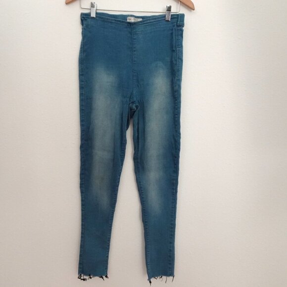 Free People Pull On Skinny Jeans Size 29 Blue Denim High Waist - Flawed - Picture 1 of 7